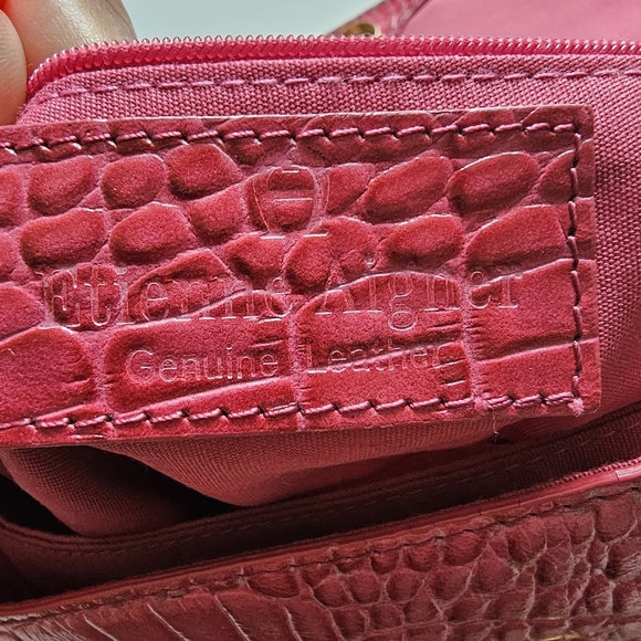 Etienne Aigner Genuine Leather Crocodile Satchel Vintage Handbag - Picture 10 of 14